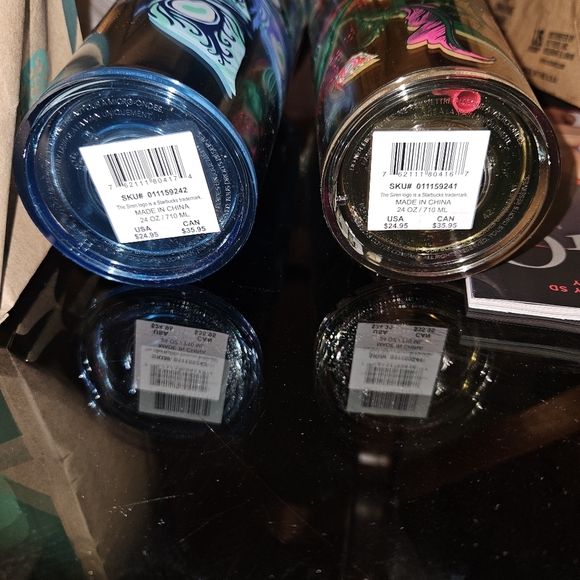 PAIR of Starbucks Holiday Peacock Collection Cold Cups will sell separately. OBO - Picture 6 of 7